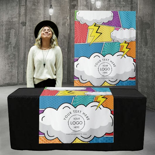 Comic Pop Art Logo Pop Up Shop Table Running-Zeich Wandteppich