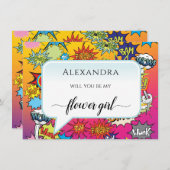 Comic Pop Art Phantastische Blume Girl Card (Vorne/Hinten)