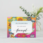 Comic Pop Art Phantastische Blume Girl Card (Stehend Vorderseite)