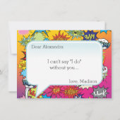 Comic Pop Art Phantastische Blume Girl Card (Rückseite)