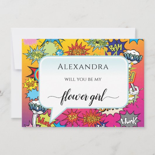 Comic Pop Art Phantastische Blume Girl Card (Vorderseite)