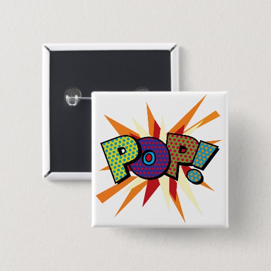 Comic Pop Art POP Button (Vorne & Hinten)