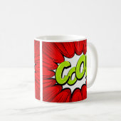Comic Pop Art Red Green COOL Novelty Funny Kaffeetasse (VorderseiteRechts)