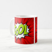 Comic Pop Art Red Green COOL Novelty Funny Kaffeetasse (Vorderseite Links)