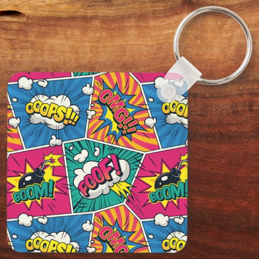 Comic Pop Art Schlüsselanhänger (Rückseite)