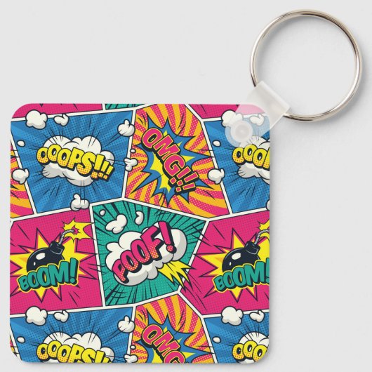 Comic Pop Art Schlüsselanhänger (Rückseite)