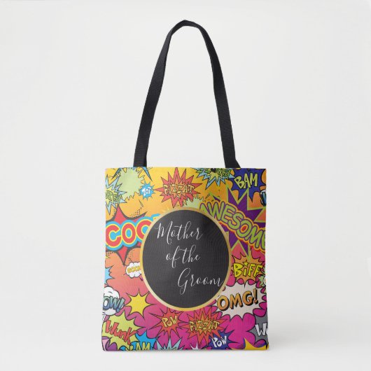 Comic Pop Art Speech Bubble Grooms Mutter Tote Tas Tasche (Vorderseite)
