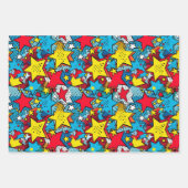 Comic Pop Art Stars Farbiges Muster Geschenk Geschenkpapier Set (Vorderseite)