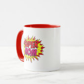 Comic Pop Art Super Mama Tasse (Vorderseite Links)