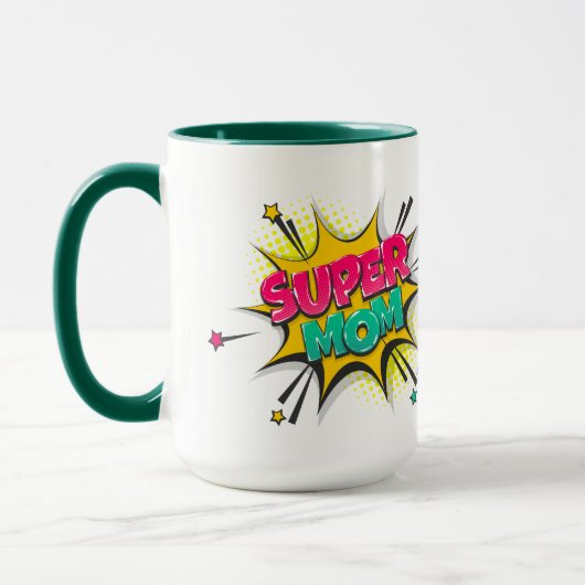 Comic Pop Art Super Mama Tasse (Links)