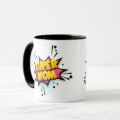 Comic Pop Art Super Mama Tasse (Vorderseite Links)