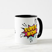 Comic Pop Art Super Mama Tasse (VorderseiteRechts)