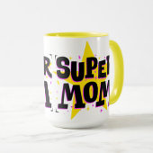 Comic Pop Art Super Mama Tasse (VorderseiteRechts)