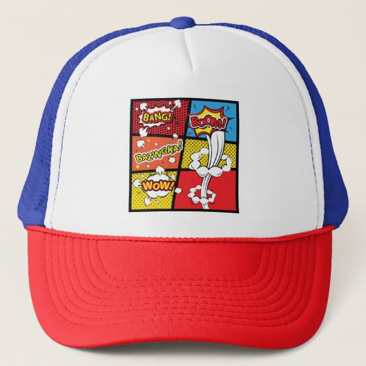 Comic Pop Art Truckerkappe (Vorderseite)