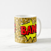 Comic Pop Art Yellow BANG Neuartiger Funny Caffee Kaffeetasse (VorderseiteRechts)
