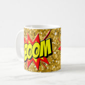 Comic Pop Art Yellow BOOM Neuartiger Funny Coffee Kaffeetasse (Vorderseite Links)