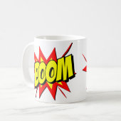 Comic Pop Art Yellow BOOM Neuartiges Funny Kaffeetasse (Vorderseite Links)