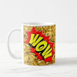 Comic Pop Art Yellow WOW Novelty Funny Coffee Kaffeetasse