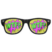 Comic Pop Kunst Lila Grünes Twitter Partybrille (Vorderseite)