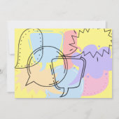 Comic Pop Kunst Sprechblasen Teenager Kindergeburt Einladung (Rückseite)