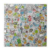 Comic Popart Gekritzel Fliese (Vorderseite)