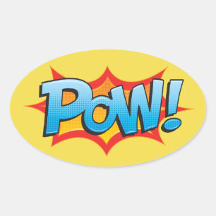 Comic Pow! Ovaler Aufkleber