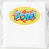 Comic Pow! Ovaler Aufkleber (Tasche)