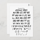 Comic Pro - Zazzle Schriftart - Musterblatt Postkarte (Vorne/Hinten)
