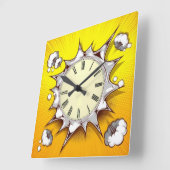 Comic Quadratische Wanduhr (Winkel)