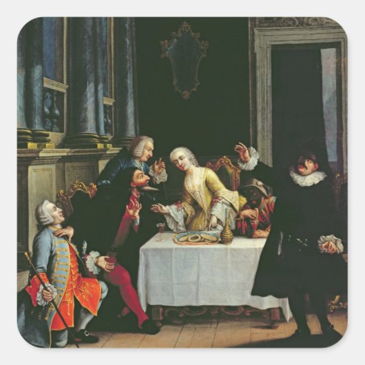 Comic Quadratischer Aufkleber (Vorderseite)