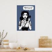 Comic Reality Call aufgehängt Poster (Küche)