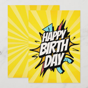 Comic Retro Alles Gute zum Geburtstag! Einladung