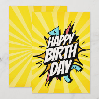 Comic Retro Alles Gute zum Geburtstag! Einladung