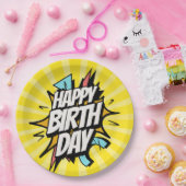 Comic Retro Alles Gute zum Geburtstag! Pappteller (Party)
