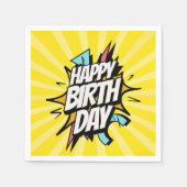 Comic Retro Alles Gute zum Geburtstag! Serviette (Vorderseite)