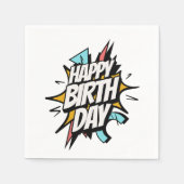 Comic Retro Alles Gute zum Geburtstag! Serviette (Vorderseite)