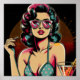 Comic Retro Pinup Giro del Malcantone Poster