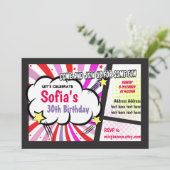 Comic, Retro, Pop, Superhero zum Geburtstag einlad Einladung (Stehend Vorderseite)