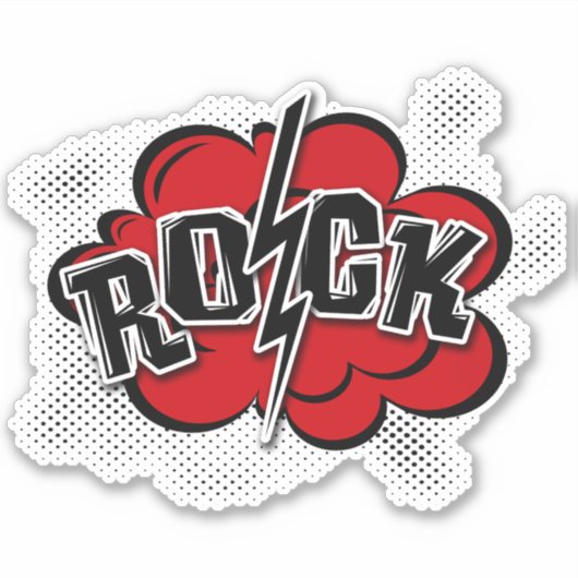 Comic-Rock-Abbildung Aufkleber (Vorderseite)