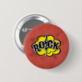 Comic-Rock-Abbildung Button (Vorne & Hinten)