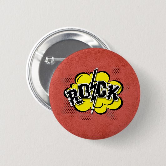 Comic-Rock-Abbildung Button (Vorne & Hinten)