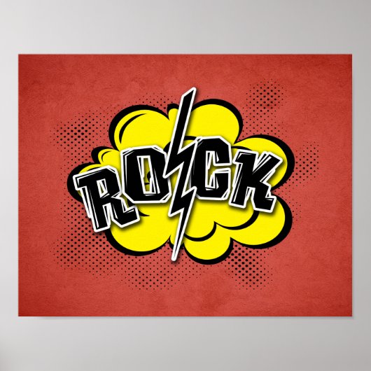 Comic-Rock-Abbildung Poster (Vorne)