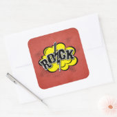 Comic-Rock-Abbildung Quadratischer Aufkleber (Umschlag)