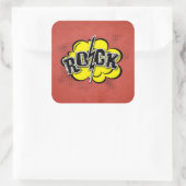 Comic-Rock-Abbildung Quadratischer Aufkleber (Tasche)