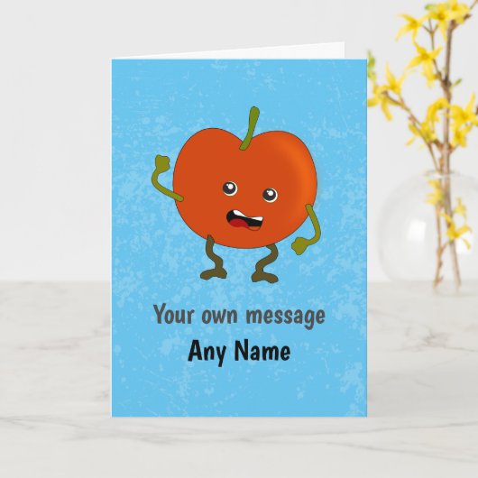 Comic Rotten Tomate Schütteln Faust - Benutzerdefi Karte (Gelbe Blume)