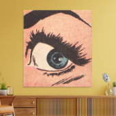 Comic Roy Lichtenstein Style Blue Eye Leinwanddruck (Insitu (Wohnzimmer))