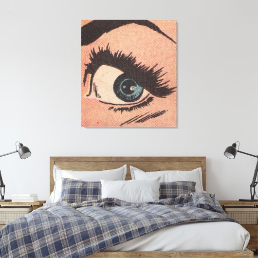 Comic Roy Lichtenstein Style Blue Eye Leinwanddruck (Insitu (Schlafzimmer))