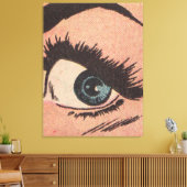 Comic Roy Lichtenstein Style Blue Eye Leinwanddruck (Insitu (Wohnzimmer))