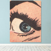Comic Roy Lichtenstein Style Blue Eye Leinwanddruck (Insitu (Holzboden))