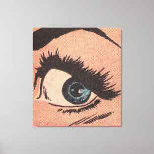 Comic Roy Lichtenstein Style Blue Eye Leinwanddruck